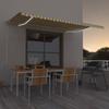 Day and Night - Day and Night Manual Retractable Awning with Yellow and White LED Light 500x300 Cm