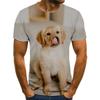 Summer Round Neck 3D Pet Dog Print Top Fashionable Casual Short Sleeved Men's T-shirts