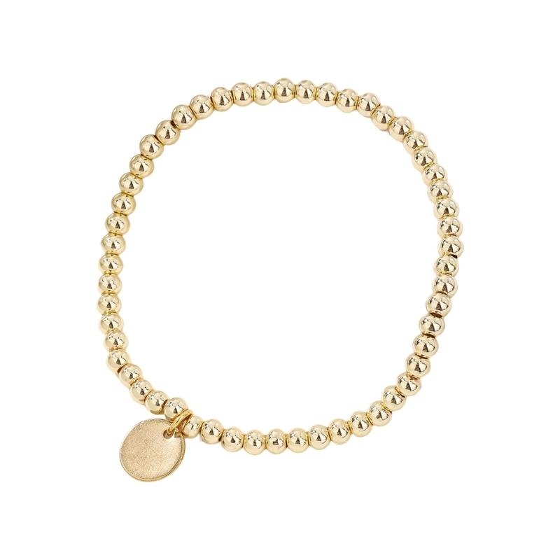 53 4mm Gold/Silver Stainless Steel Beaded Elastic Bracelet For Men Women Comfort Fit Adjustable Wristband