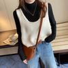 Жилет вязаная рубашка майка женская новая свободная повседневная верхняя одежда свитер без рукавов женский