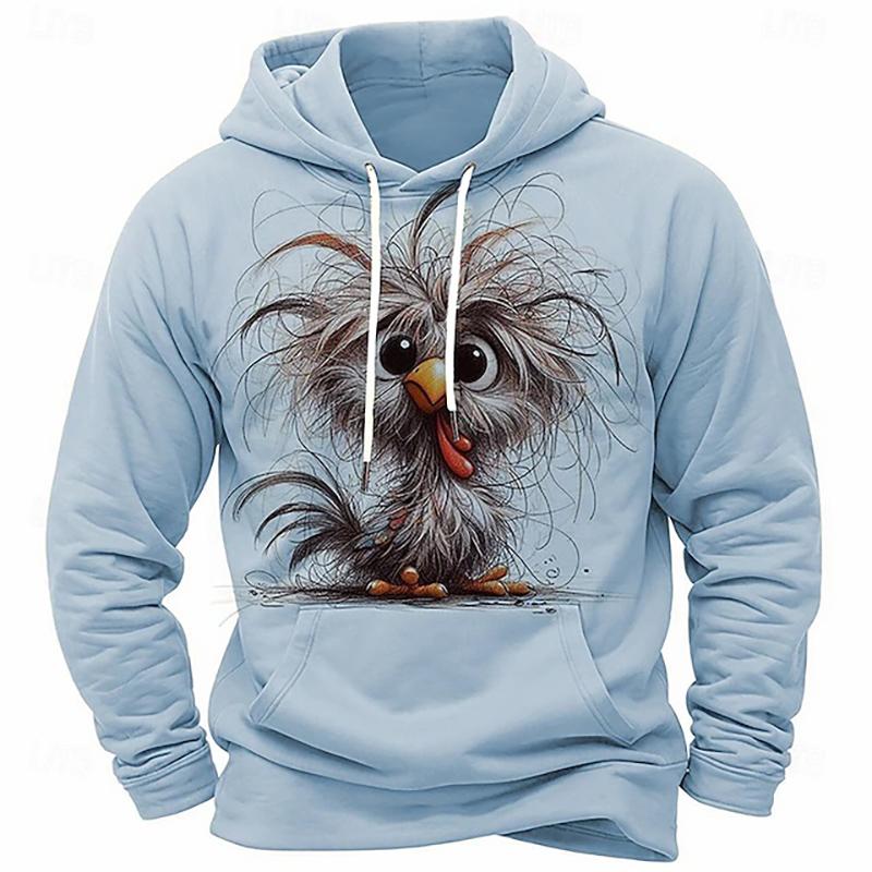 Осенняя мужская толстовка с капюшоном Chick 3D Print Casual с длинным рукавом 3D Hooded Sweatshirt Fashion Streetwear Pullover Male Oversize Clothing