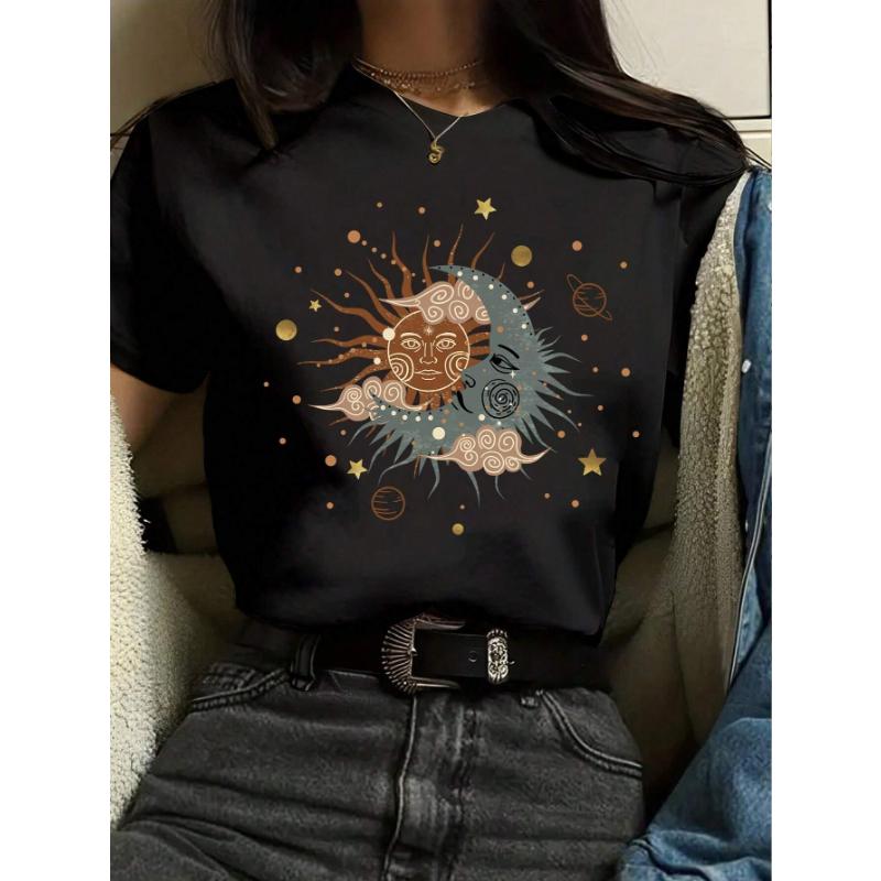 Женская футболка с коротким рукавом и принтом глаз