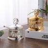 Creative Gold-plated Metal Glass Seasoning Jar Spice Pepper Box Restaurant Sugar Jar Swan Grain Salt Pot Kitchen Storage Utensil