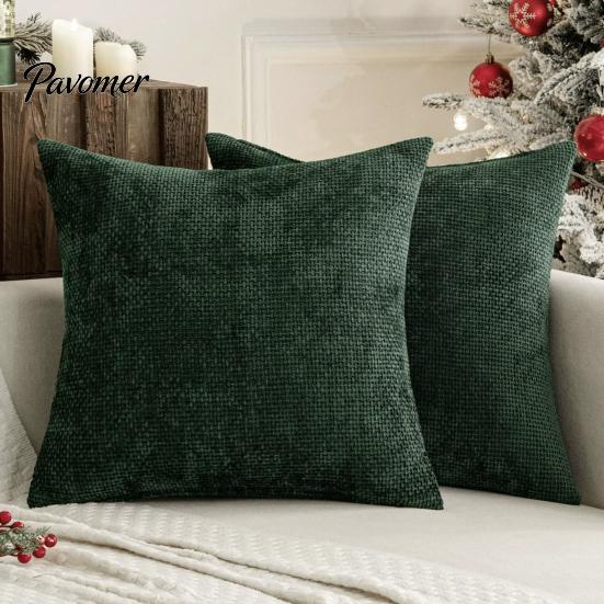 Textured Fabric Throw Covers Weave Texture Cushion Case, Chenille Pillow Cover, Solid Color Cover Cases for Sofa with Zipper Living Room Bedroom