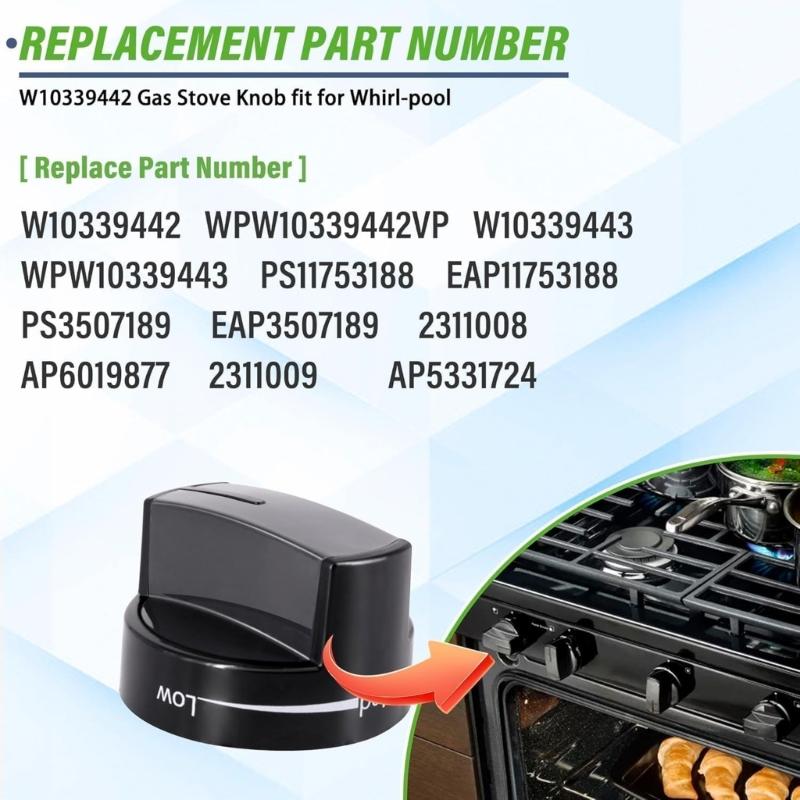Запасная ручка для газовой плиты моделей WFG320 WFG505 WFG510 WFG520 WFG524 Пластиковые материалы Легко установить