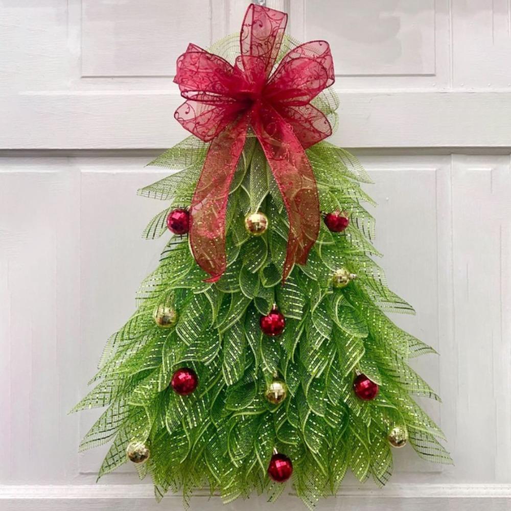 Handmade Front Door Christmas Tree Wreath Simulation Christmas Wreaths Xmas Tree Wreath