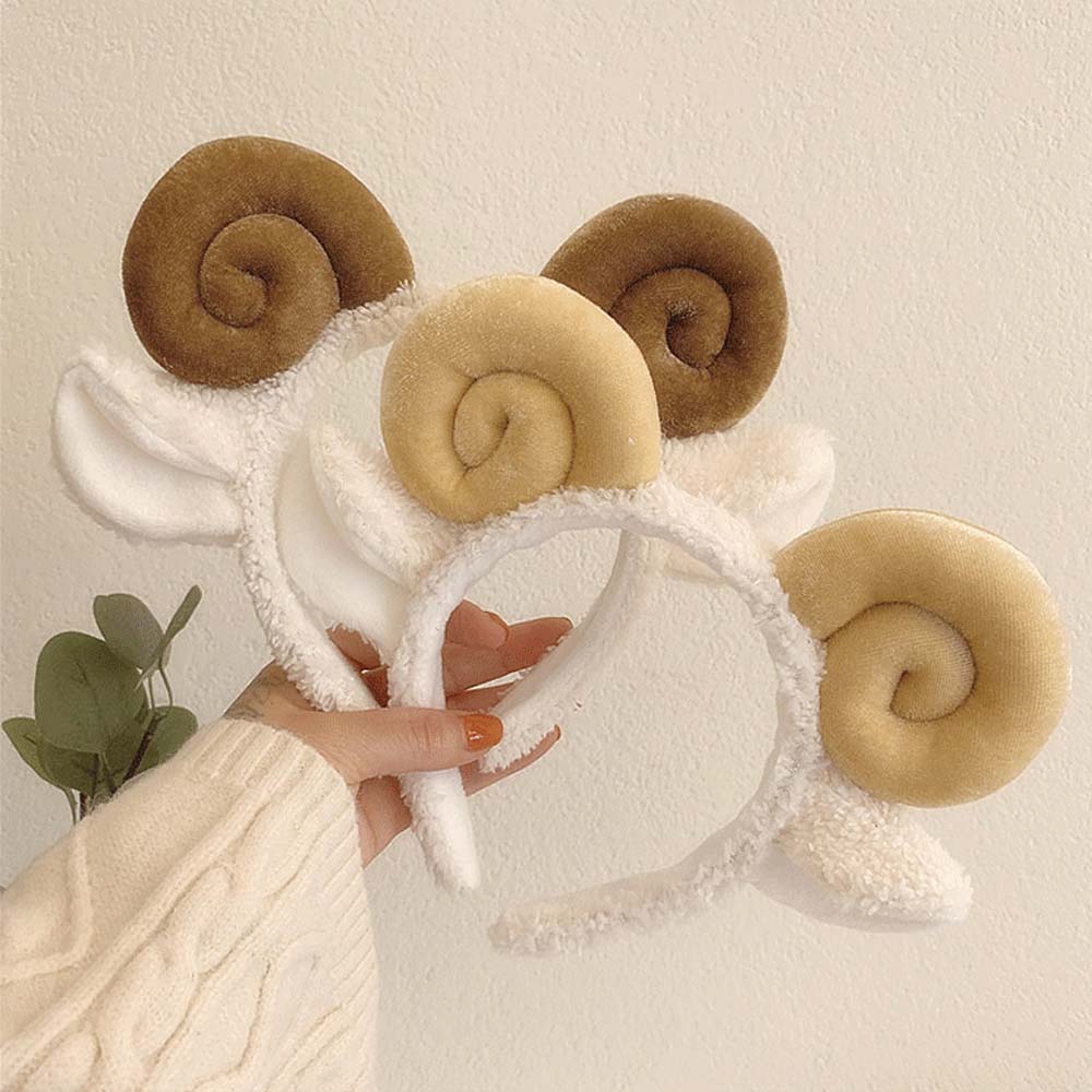 Girls Korean Sheep Ear Cartoon Hair Accessories Plush Lamb Headband Hair Hoop