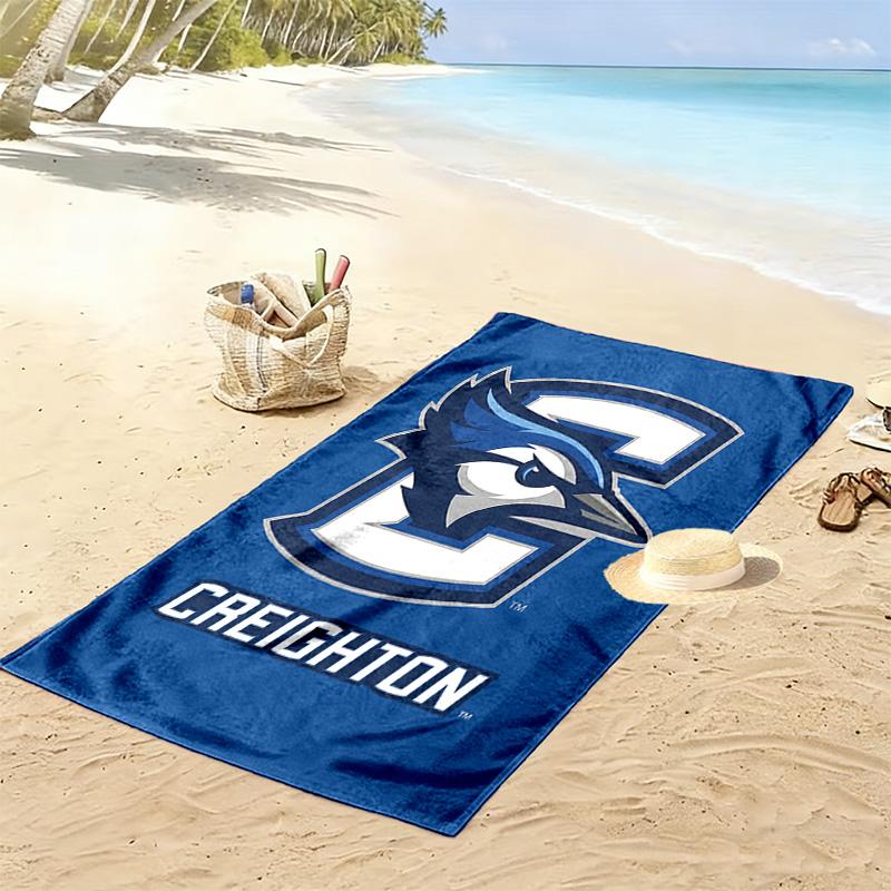 Creighton Blue Jays Print Beach Towel, Large Soft Quick Dry Towel for Beach Camping Swimming
