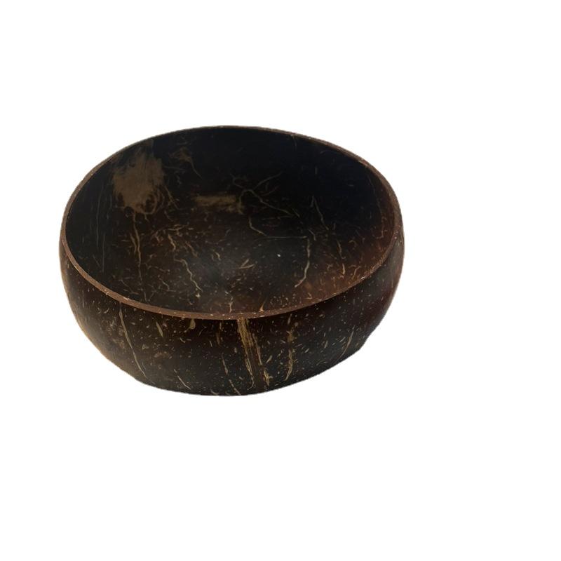 Натуральная кокосовая миска, деревянная кокосовая миска ручной работы, набор столовых приборов, ложка ручной работы для десертов, фруктовый салат, кухонные принадлежности