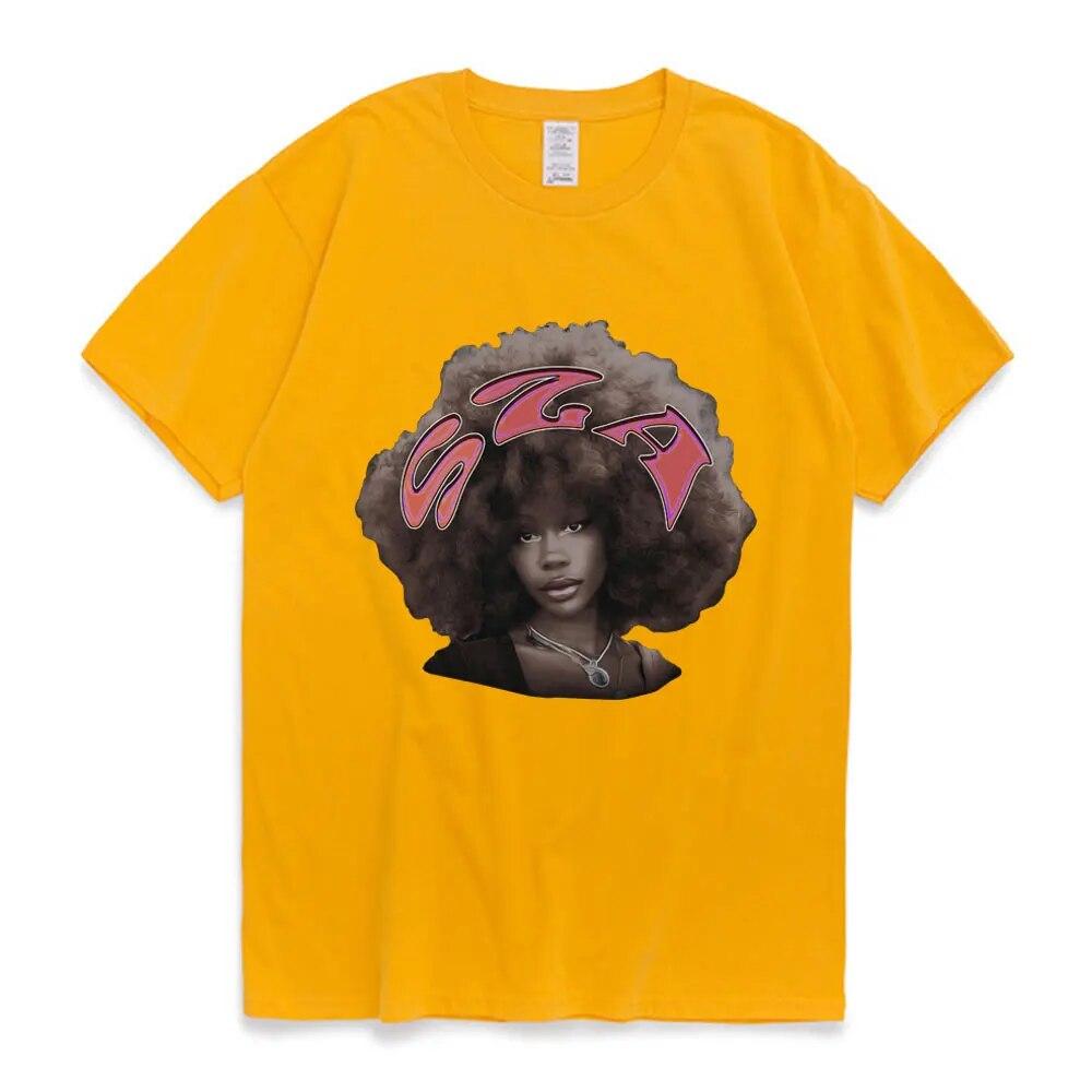 SZA SOS American Singer T Shirt Retro Style Graph Print T-shirt Unisex Women Hip Hop Oversized Harajuku Tee Short Sleeve Streetwear