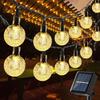 Solar Crystal Globe String Lights Outdoor 100 LED Solar Festoon Fairy Light Christmas Halloween Party Decor Lights for Garden