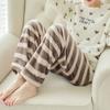 Women Autumn Winter Two Pieces Sets Warm Flannel Homewear Trousers Long-sleeved Pajamas Coral Velvet O-neck Loose Cartoon Cute