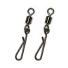 50Pcs Stainless Steel Fishing Swivels MS + QL Interlock Rolling Swivel with Hooked Snap Fish Hooks