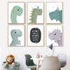 Nordic Cartoon Art Decoration Dinosaur Alphabet Poster for Wall Decoration of Kindergarten Children's Room