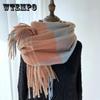 Autumn and Winter Retro Plaid Scarf, Thickened Warm Tassel Scarf, Unisex Faux Cashmere Scarf, Update High-end Quality Scarf