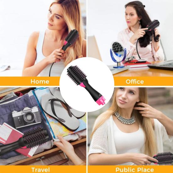 Многофункциональная фен-щетка Проводная термощетка Круглая нагреваемая щетка Электрическая щетка для выпрямления волос Завивка Щетка для сушки Инструменты