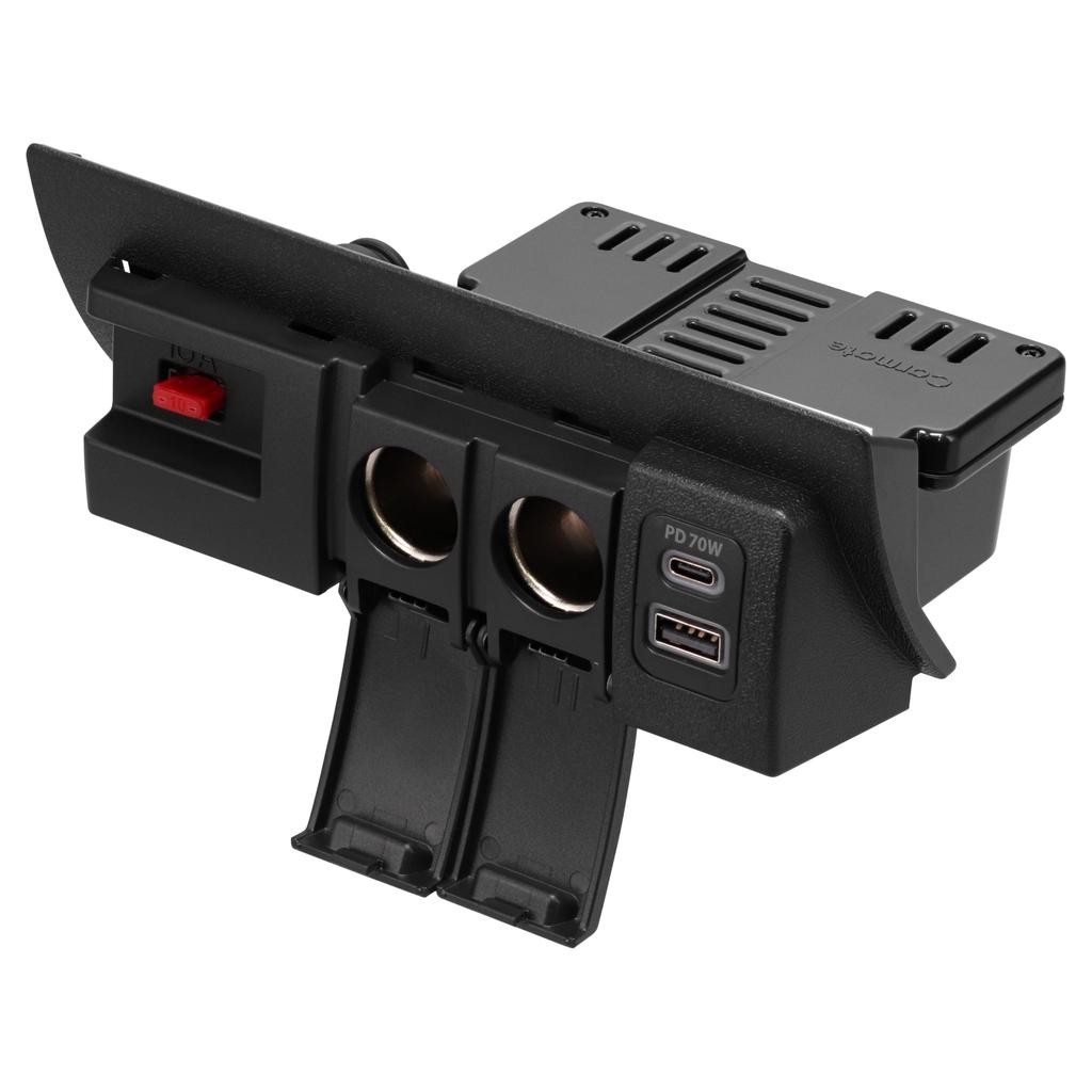 Carmate CX505K Car Power Supply Expansion Unit for Toyota Hiace (H200 Series) - 2-Socket Type-A & Type-C