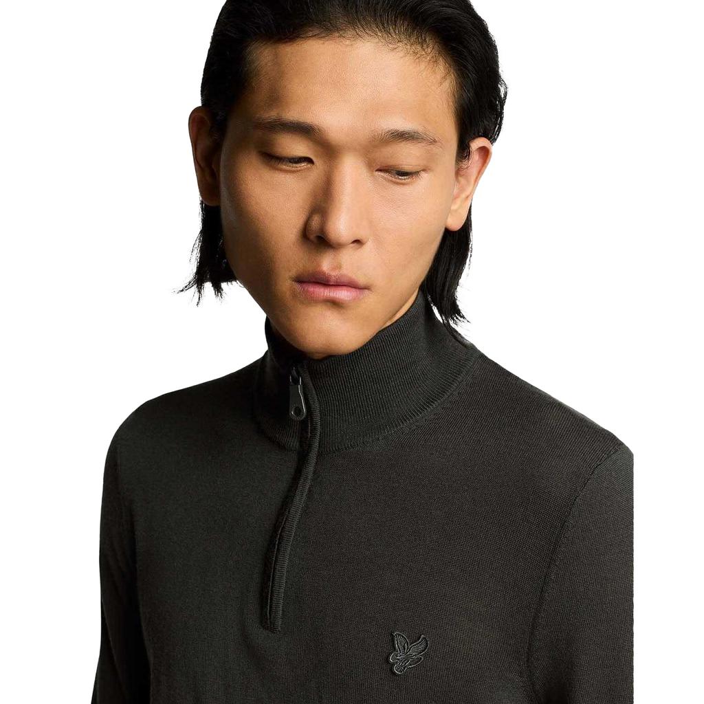 Lyle & Scott Mens Eagle Merino Tonal Quarter Zip Jumper