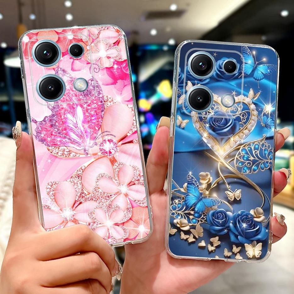 For Xiaomi Redmi Note 14S Case Stylish Butterfly Painted Cover 6.67'' Soft Silicone Phone Case For Redmi Note 14S Note14S Bumper