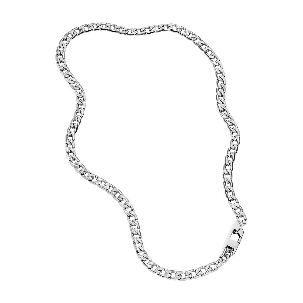 Diesel Stainless Steel Chain Necklace DX1497040 Stainless No Gemstones Men's Length 600mm, Width 9.9mm, Steel,