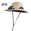Outdoor Wide Brim Sun Hat with Solar Powered Fan Fishing Camping Hiking Breathable Mesh Design Women UV Protection Hat