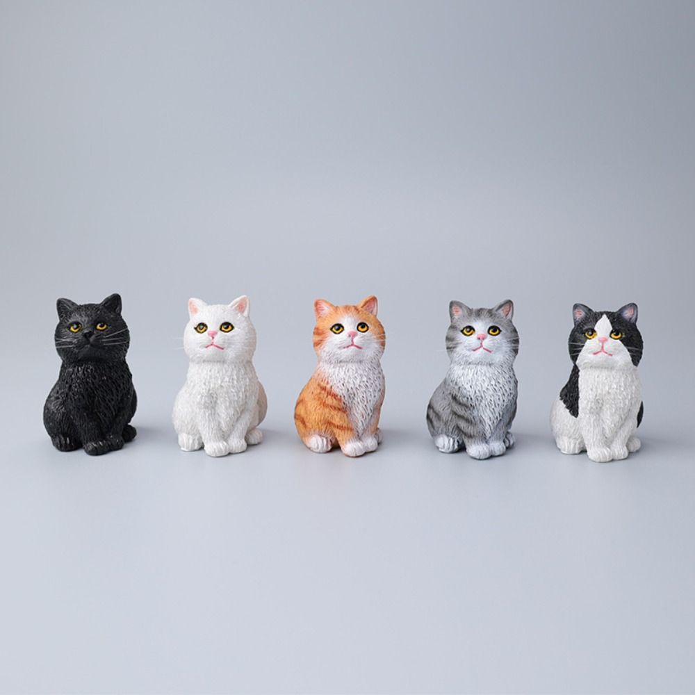 Simulation Cat Pet Model Cute Mini Cat Decoration Creative Cat Ornament  Kids Toy