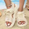 Sports Sandals Women's Summer New Thick-soled Fly-woven Casual Hollow Fish Mouth Beach Sandals Women