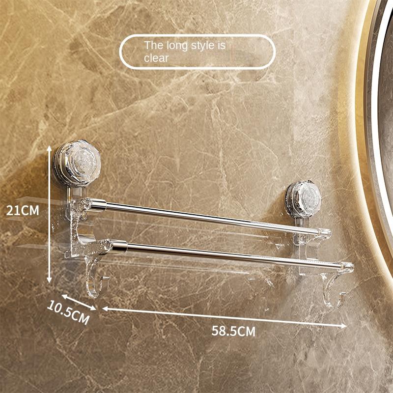 3830 Двойная вешалка для полотенец на присоске для ванной комнаты с крючком для хранения влажных и сухих полотенец Роскошное хранилище для ванной комнаты двойного назначения