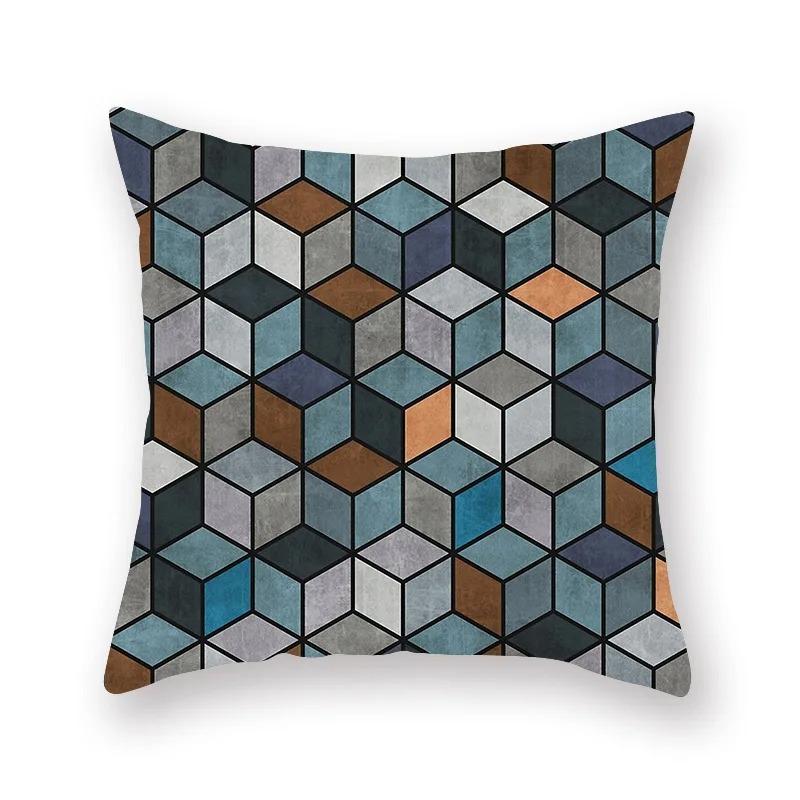 Ретро Синий Простой Принт Наволочка Автомобиль Украшения Офис Гостиная Дом Наволочка