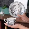 Набор кофейной чашки и блюдца Xiaoxiangfeng Высокий уровень внешнего вида Чашка для послеобеденного чая Сувенир Ощущение высокого класса Ретро чашка для воды