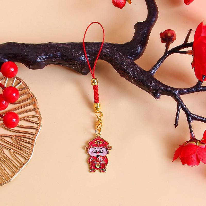 Милый брелок Five Gods Of Wealth, китайский Новый год, счастливый брелок, подвески, украшения для сумок, цепочки для телефонов, аксессуары, подарки