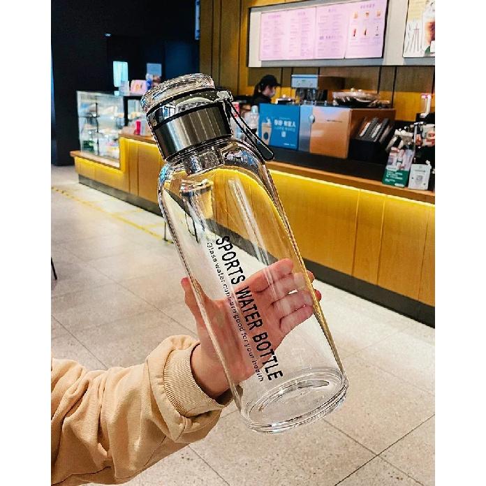 0.75-2L Large Capacity Glass Water Bottle Transparent Milk Juice Cup Outdoor Portable Leakproof Drinkware Tea Water Glass Bottle