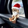 Christmas Shaking Wooden Man Figurine Car Decoration Small Ornaments Leg-swinging Robot Figurine Cute Creative Gifts Accessories