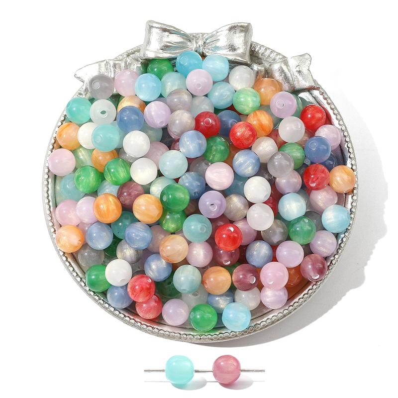 10-50 шт., бусины из смолы ручной работы, золотая фольга, бусины «кошачий глаз» для ожерелья, браслета, сережек, изготовления ювелирных изделий, бусины