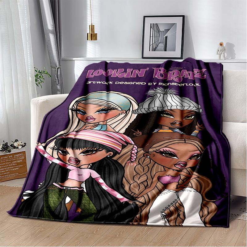 Одеяло для девочек с 3D принтом Bratz, мягкое фланелевое одеяло для дома, спальни, кровати, дивана, пикника, офиса, походного чехла, детский подарок
