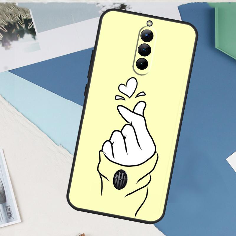 Kpop Hand Finger Heart Case For ZTE Nubia Red Magic 9 10 11 8 8S 9S 10S Pro Plus 6 7 6S 7S Pro 5G 6R 10 Air Cover