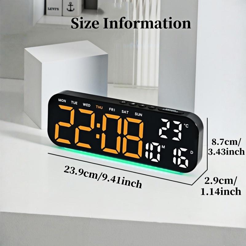 Цифровой будильник с питанием от USB с RGB подсветкой настроения, ТЕМПЕРАТУРА, ДАТА, 2 будильника, повтор, настольные часы, 12/24-часовой формат, автоматическая регулировка яркости, таймер, обратный отсчет, светодиодные часы
