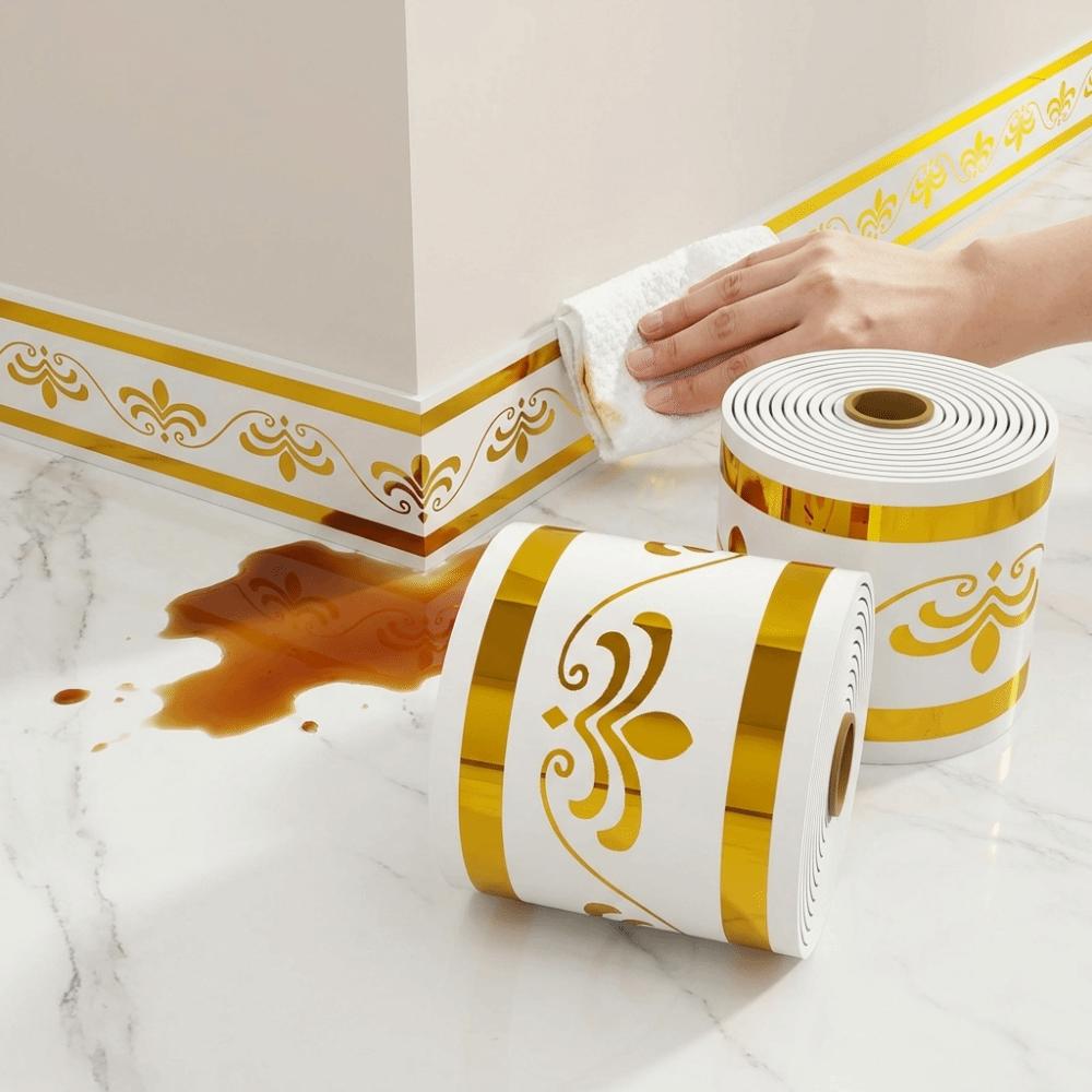 Сделай сам 5 метров Настенный плинтус Утолщенный Противоударная плинтусная линия Мягкая Самоклеящаяся Угловая линия Для дома