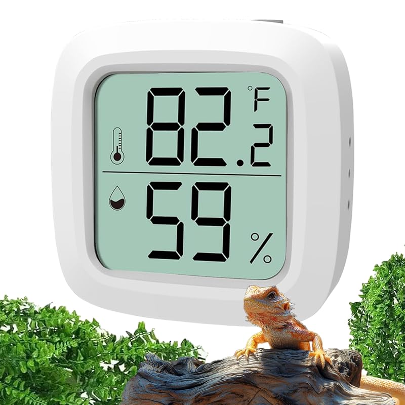 Reptile Thermometer and Hygrometer – Fast Accurate LCD Digital Temp & Humidity Meter for Bearded Dragon Tank Accessories, Lizard, Snake, Turtle,