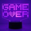 Ночная лампа Touch 7 цветов с регулировкой яркости GameOver 3D акриловая иллюзия атмосфера креативная настольная лампа спальня домашний декоративный свет
