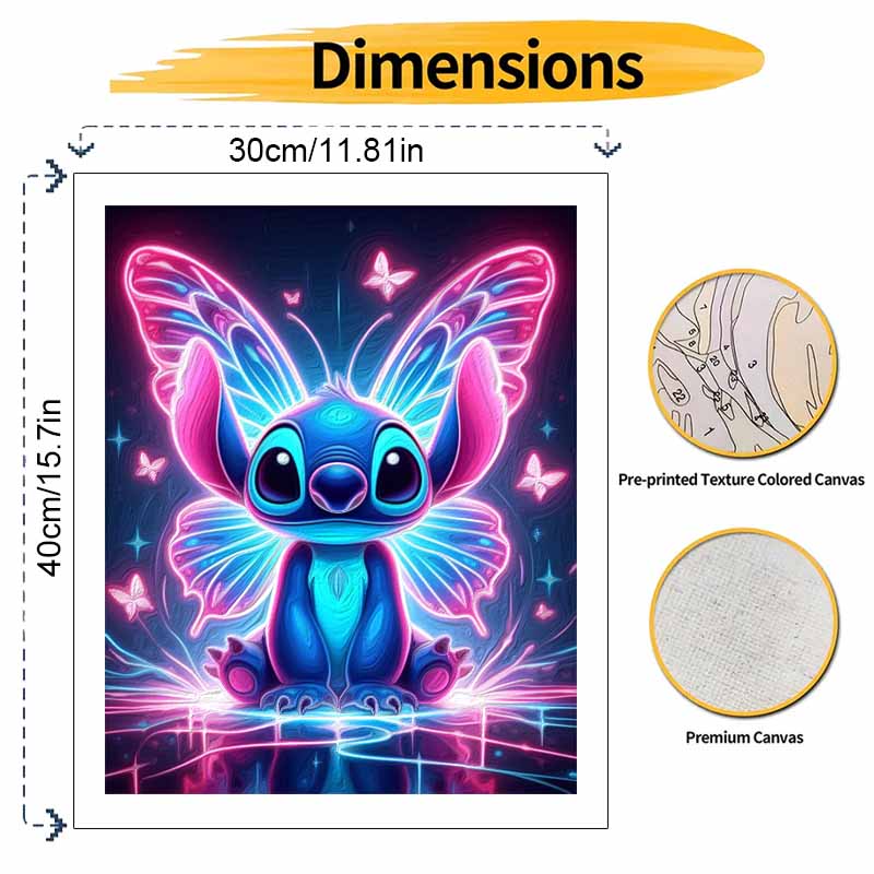 Disney butterfly Stitch oil painting hand painting art kit coloring painting handmade diy home decoration gift