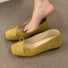 Fashion Fashion Suede Women Flats Shoes Designer Elegant Bow Shallow Shoes 2025 Autumn New Casual Sneakers Comfort Soft Mujer Zapatillas