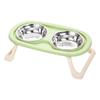 Non Slip Stainless Steel Double Bowl Pet Food Dish With Anti Spill Design For Cats And Dogs Durable Easy Clean