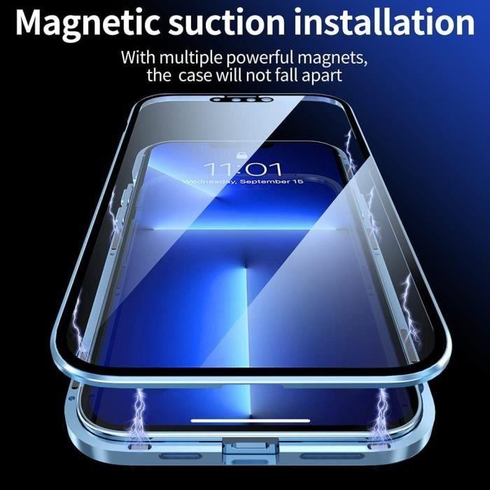 Coque de protection - E.F.CONNECTION - pour iPhone 13 Pro - Protection intégrale 360° - Verre trempé - Noir