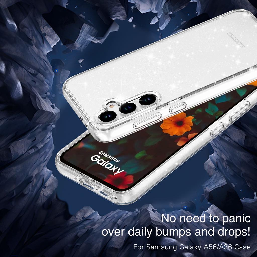 Прозрачный чехол-бампер с блестками Samsung A36 Terminator подходит для нового защитного противоударного чехла Galaxy A36/A56.