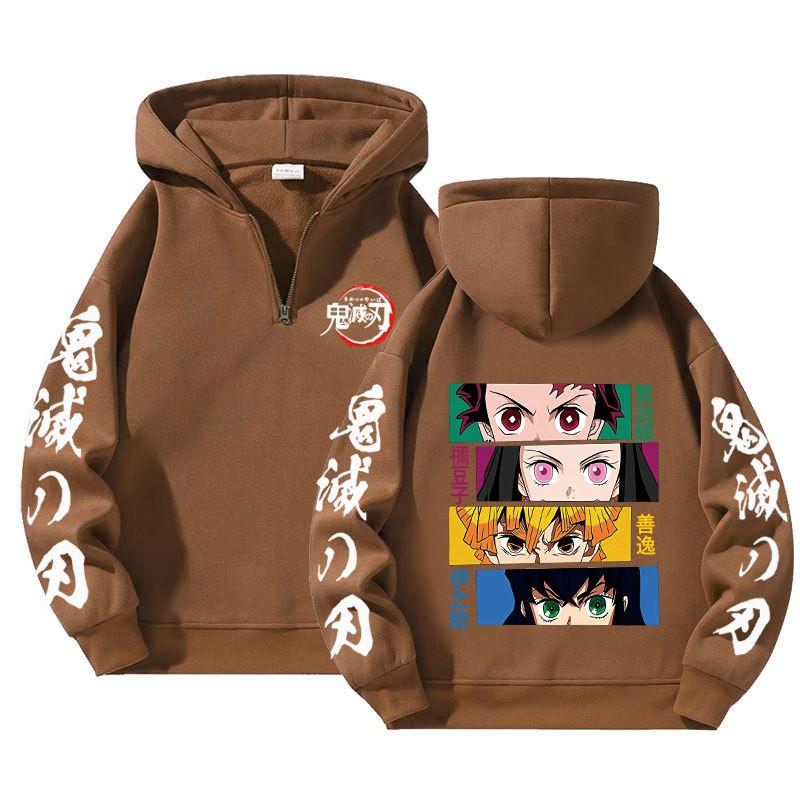 Unisex Anime Hoodie With Zipper Front Loose Fit Long Sleeve Sweatshirt Fall Casual Wear