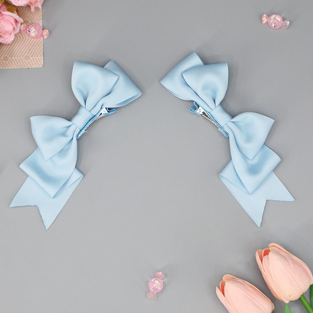 Handmade Big Bow Hair Clip Sweet Cool Girl Hairpin Japanese Double Ponytail Headwear Lolita Cosplay Headdress Jk Uniform Hair Accessory #468713