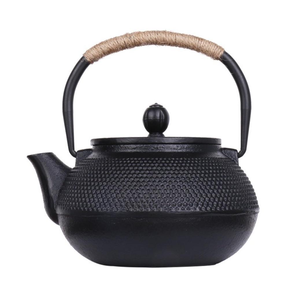OULOVECO Iron Teapot, Induction Compatible, Teapot, Can Be Used Over an Open Flame, Iron Teapot, Cast Iron, Tea Ceremony Utensil, Iron Supplement,