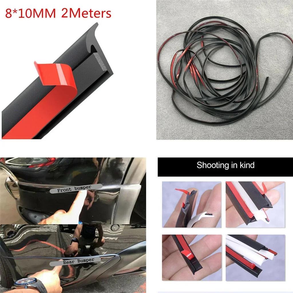 2M Car 8MMx10MM Rubber Sealing Strip Slanted T-Type Auto Door Seal Rubber Weatherstrip Edge Sealant For Car Accessory