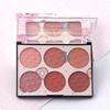 MISS ROSE 6-в-1 Изысканные прямоугольные 6 цветов для девочек, легкие роскошные цветные румяна, приятные для кожи, стильные портативные румяна для ремонта макияжа